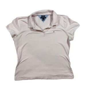 TOMMY HILFIGER Slim Pink Polo Neck T-Shirt Women Size XL